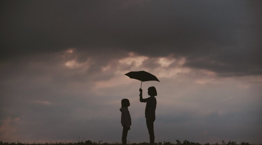 girl holding umbrella on grass field