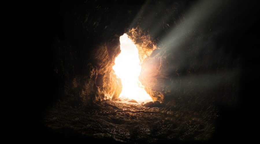 sun rays inside cave