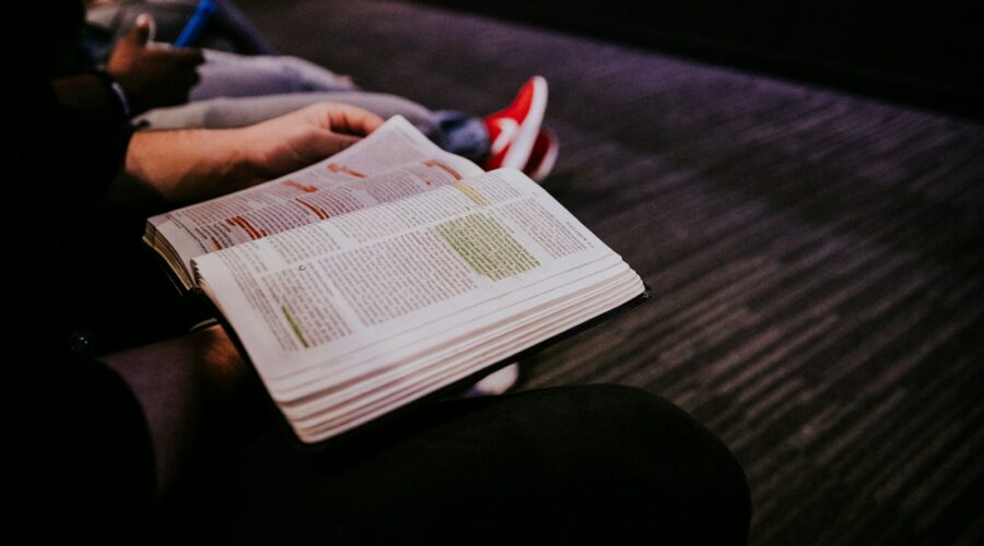 person reading book